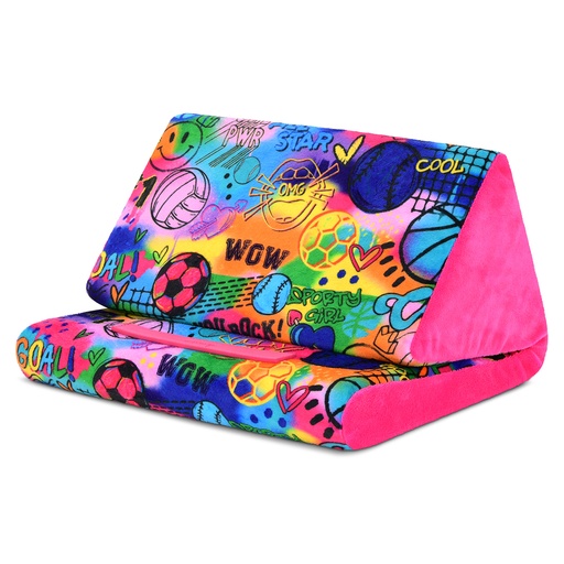 Iscream + Corey Paige Cuscino Da Viaggio Per Il Collo In Pile Setoso, 30,5 Cm - Sporty Girl - Morbido, Con Chiusura A Scatto, Per Aereo, Auto E Relax